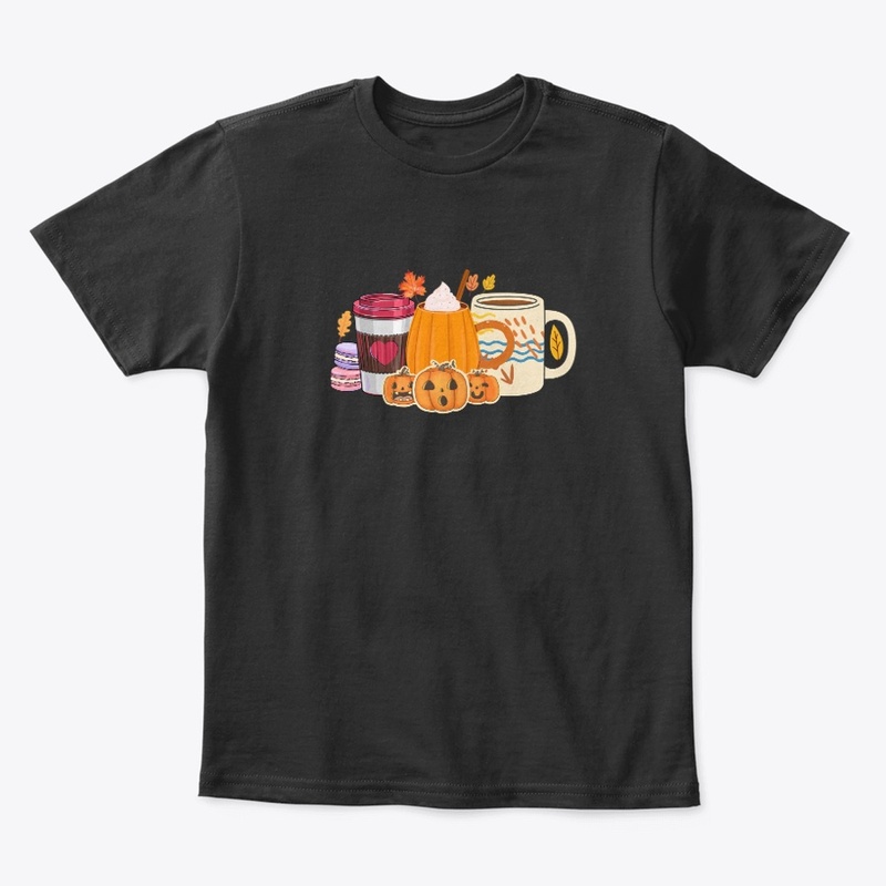 Fall Coffee Shirts, Cute Pumpkins Tshirt