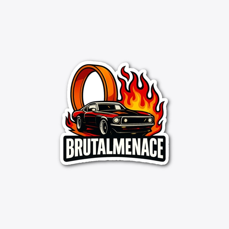 Brutalmenace logo with flames