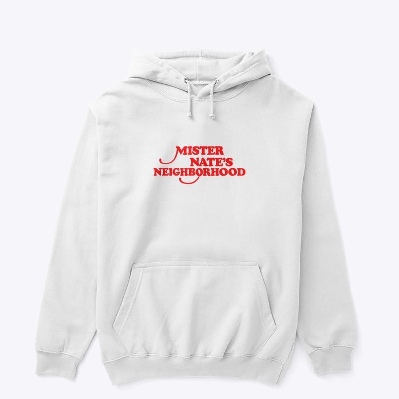 Mister Nate's Neighborhood red text tee