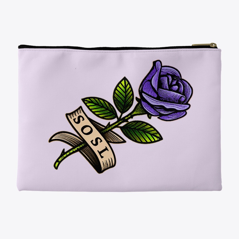 Single Rose keepsake pouch in purple