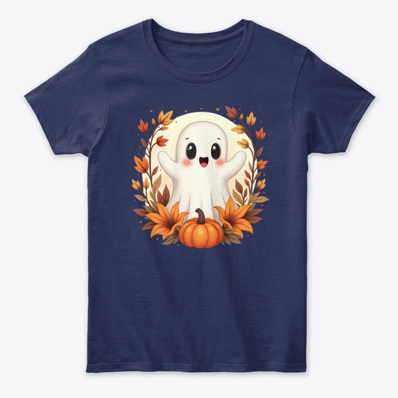 Cute Autumn Ghost Pumpkin T-Shirt