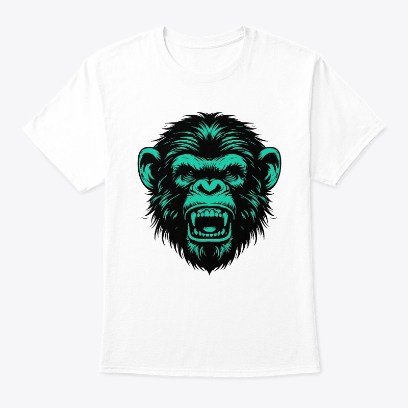 Angry Chimpanzee Head Art