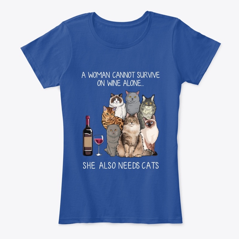Woman Wine And Cats 