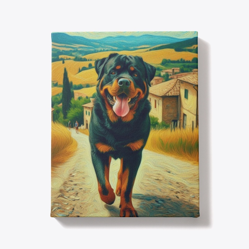 Rottweiler in a summer day