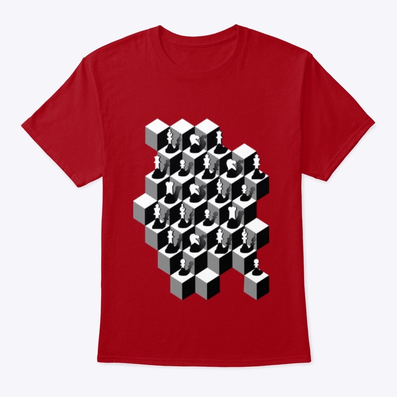 Chess Pieces and Cubes Illusion 