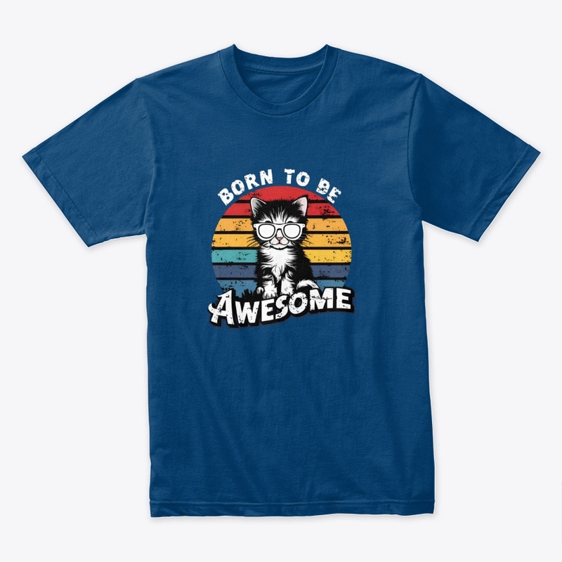 Vintage retro sunset BORN TO BE AWESOME