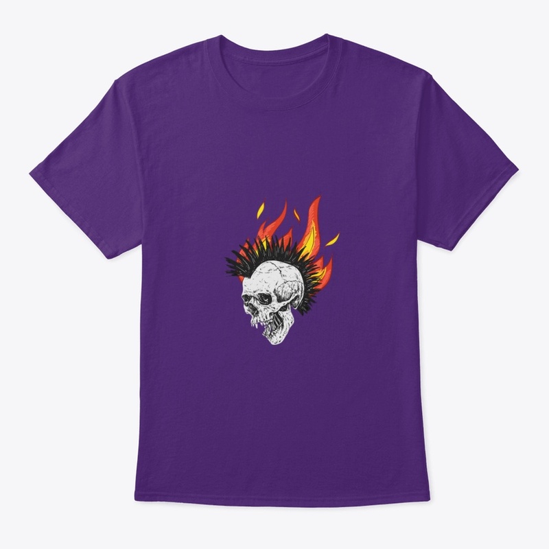 Gothic Skull with Flame Illustration tee