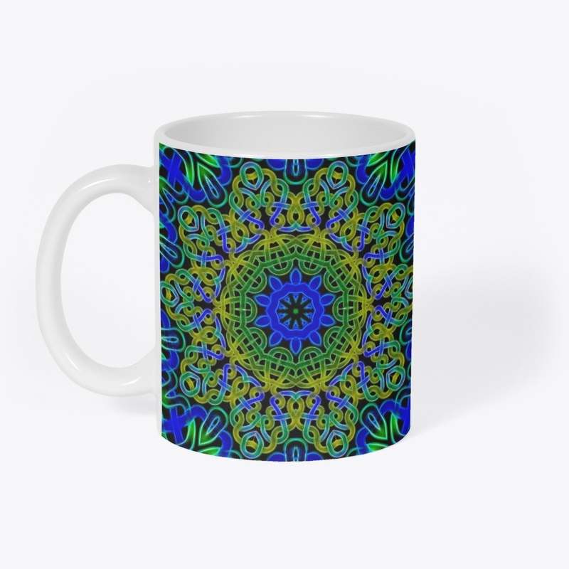 Blue Green Celtic Knot Kaleidoscope