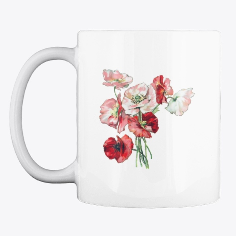 Realistic Red and Pink Flowers Design