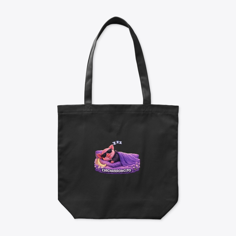 Black Tote Bag Chicharroncito Sleeping