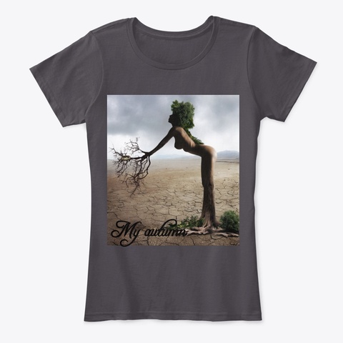 Tee Shirt Femme En Coton Heathered Charcoal  T-Shirt Front