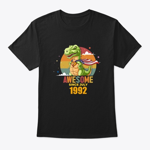Awesome Since July 1992, Born In July 19 Black T-Shirt Front