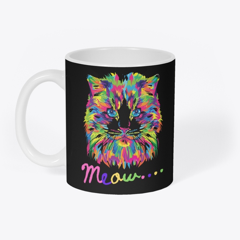 MEOW Cute & Playful Cat- T-Shirt design