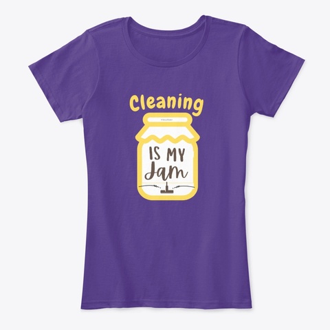Cleaning Is My Jam Housekeeping Purple T-Shirt Front