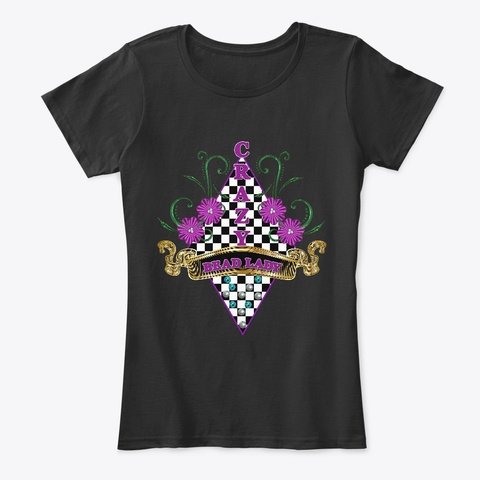 Crazy Bead Lady Black T-Shirt Front