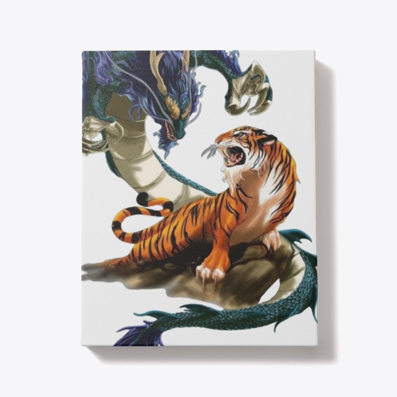 Tiger and dragon design T-shirt