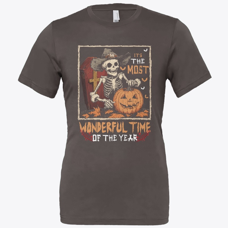 Skeleton Pumpkin Halloween Fun Tee
