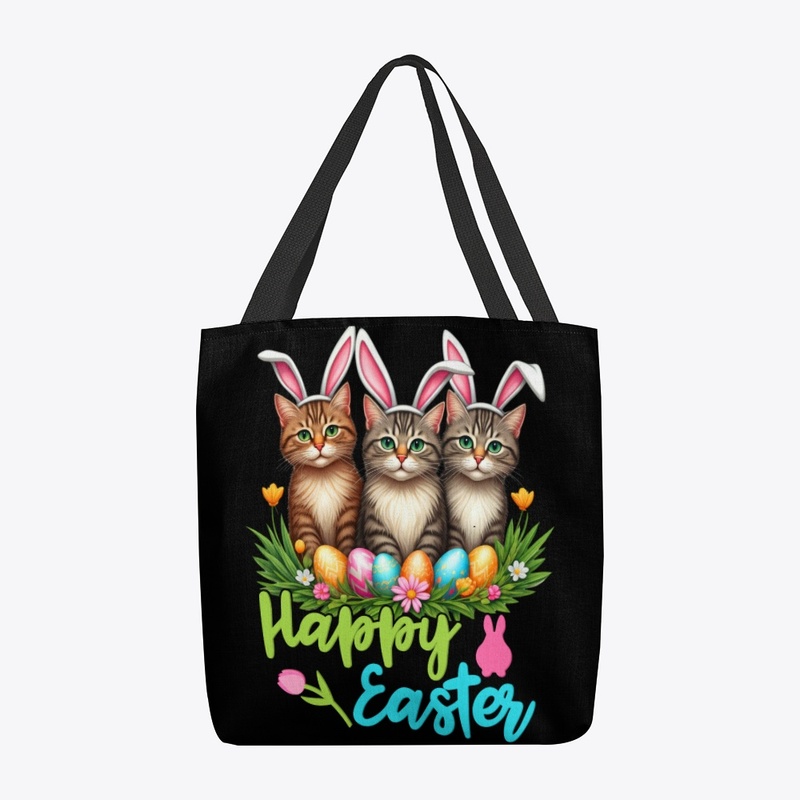 Happy Easter Cute Bunny Cats