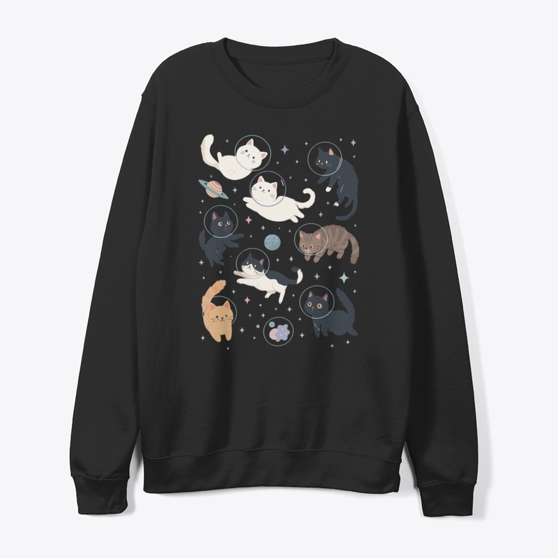 Cats in Space T-Shirt Sweatshirt Design