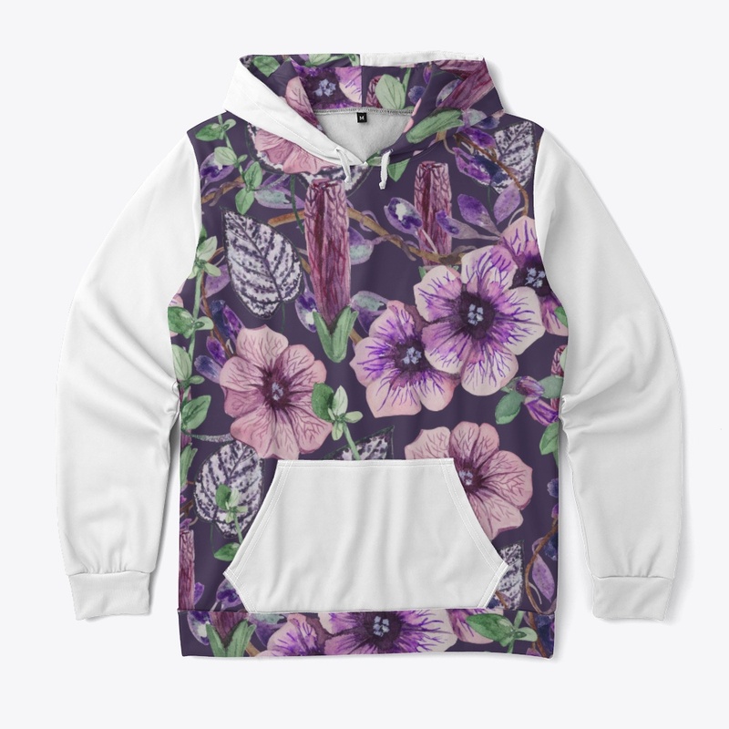 Purple Color Flowered all over Printed