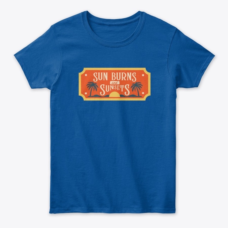 Summer Beach Shirt, Sunburns Sunsets 