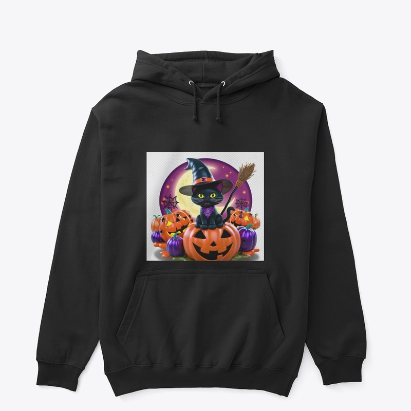 3d Halloween Pumpkin black cat