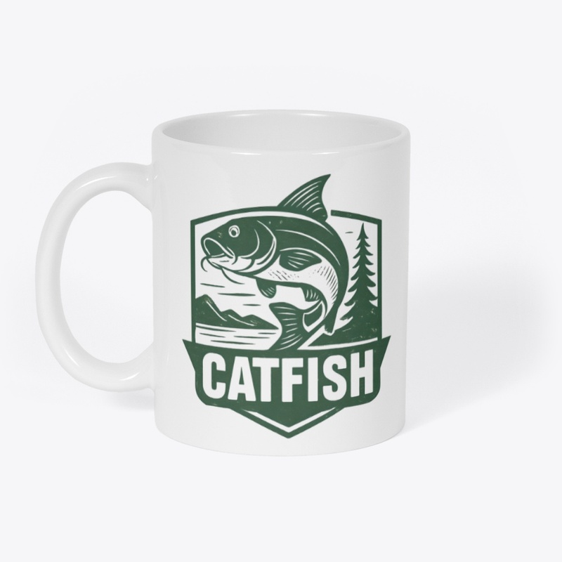 Retro Catfish Fishing Badge