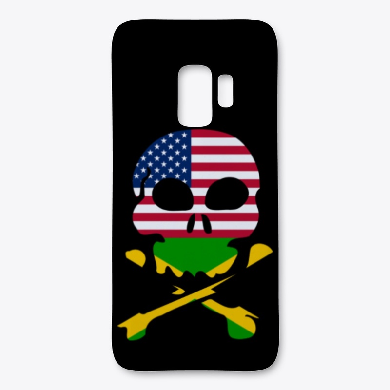  USA And Jamaican Skull Crossbones Flags