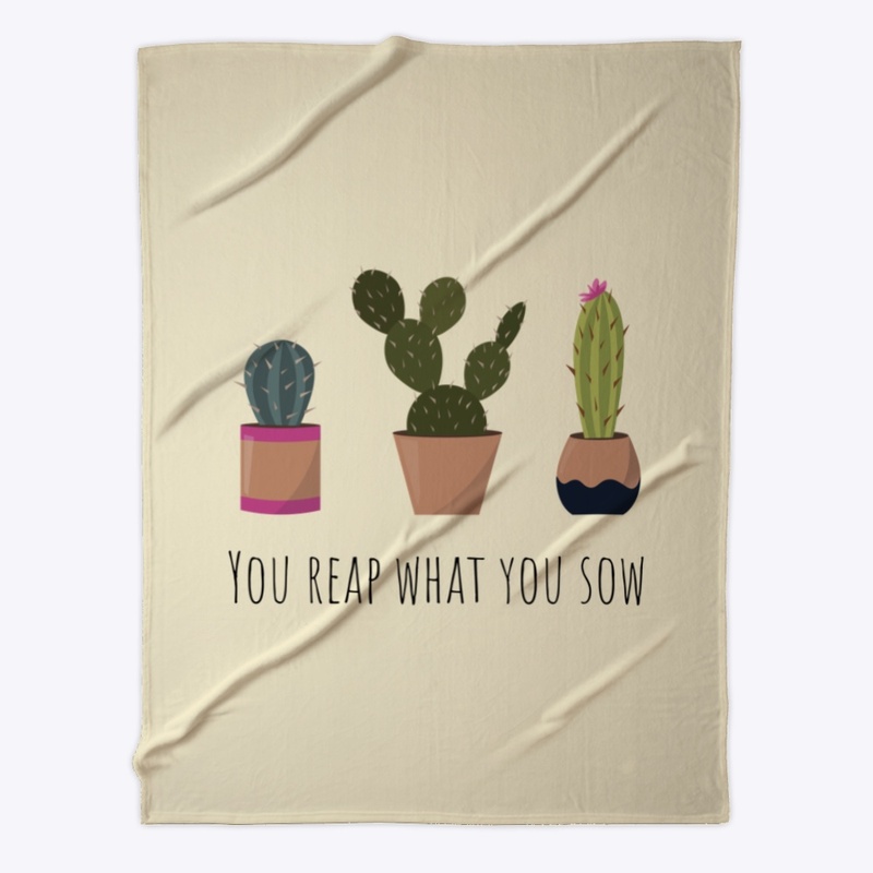 Cactus illustration with funny quote.