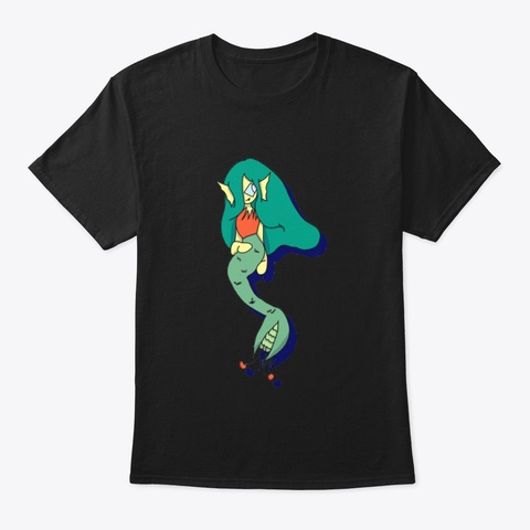 Mermaid Mwcky Black T-Shirt Front