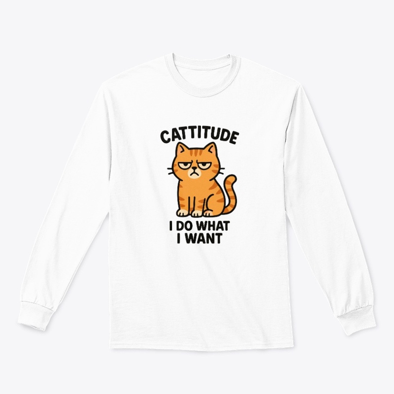 Cat Cartoon with Funny Cattitude Quote