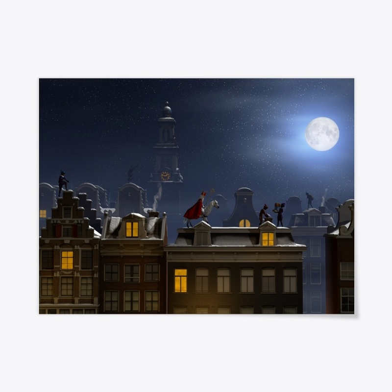 Sinterklaas on Dutch Rooftops