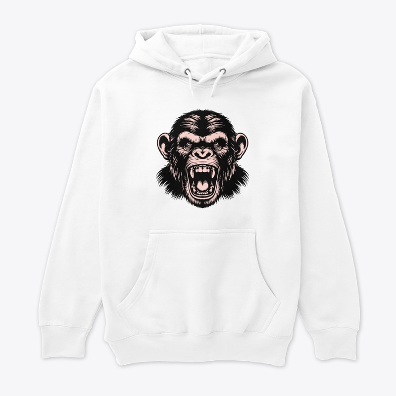Angry Chimpanzee Head Graphic