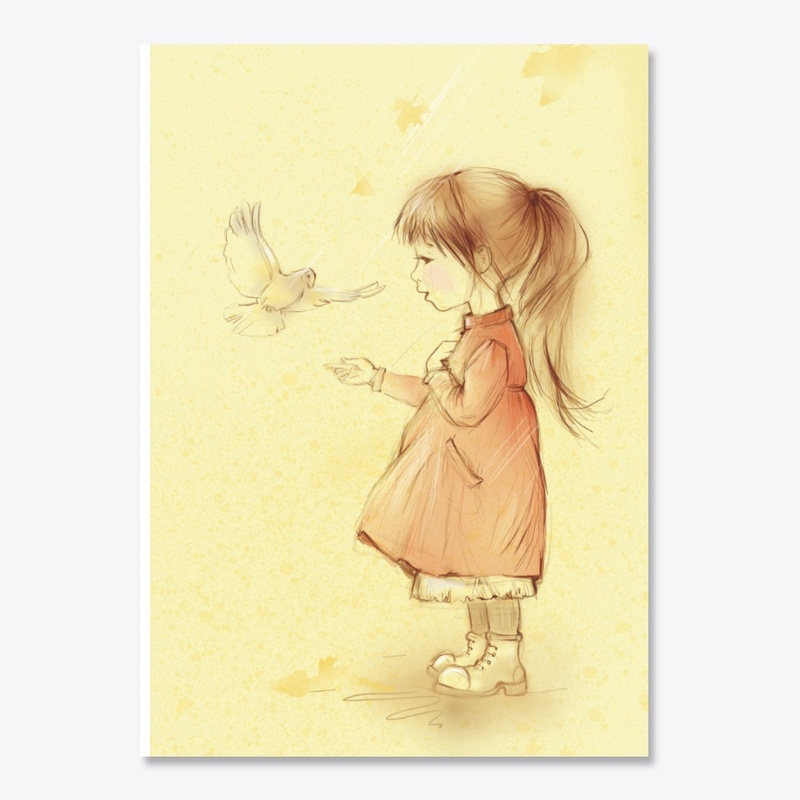 Girl with a pigeon