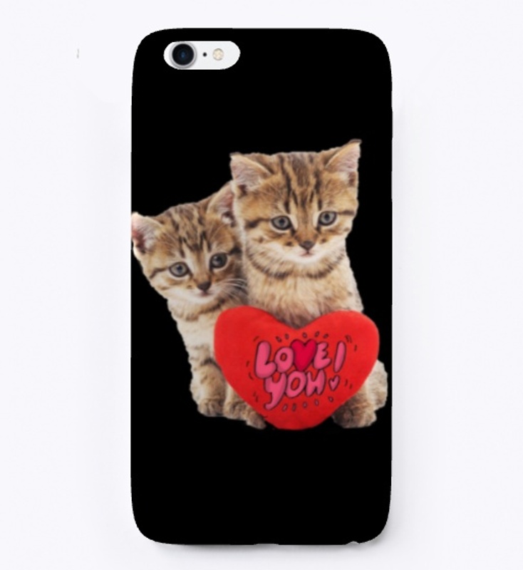 Two Lovely Cats T-Shirts, With Heart