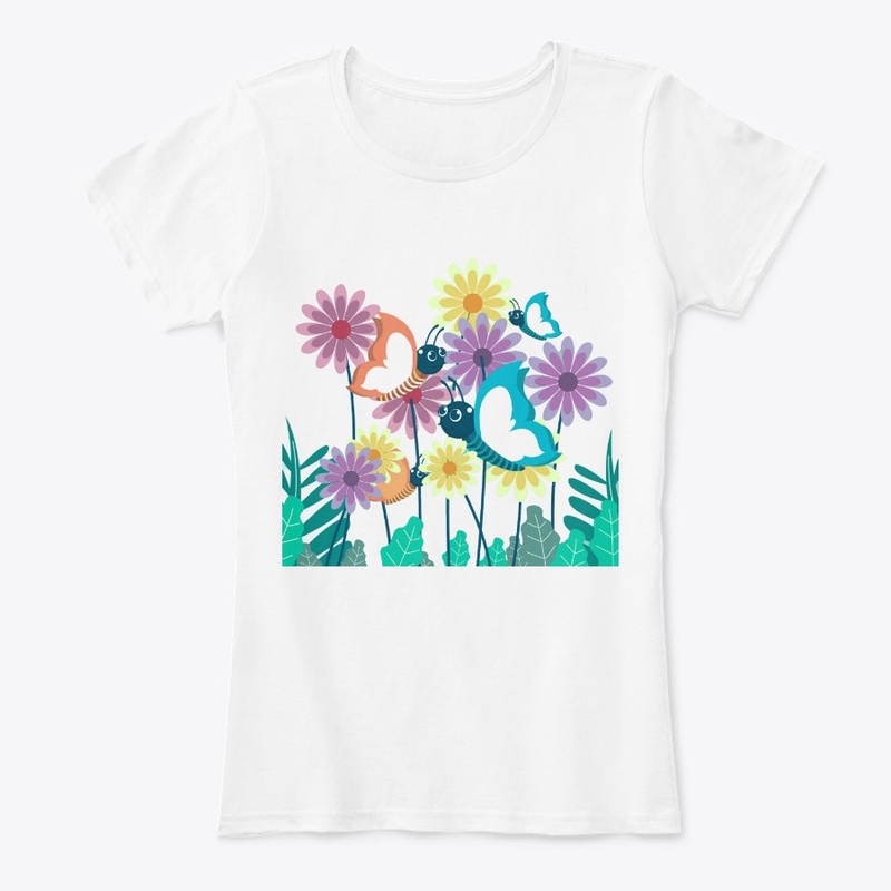 Butterfly and flowers