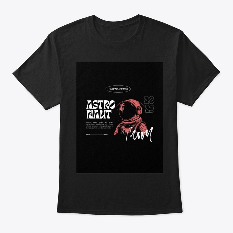 "Cosmic Lion: ASTRONAUT Black T-Shirt
