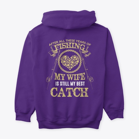 Fishing Hoodies Purple T-Shirt Back