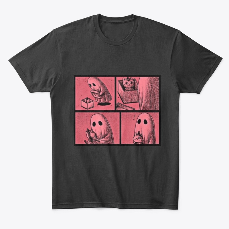 LONELY GHOST WITH KITTEN | COMIC | PINK