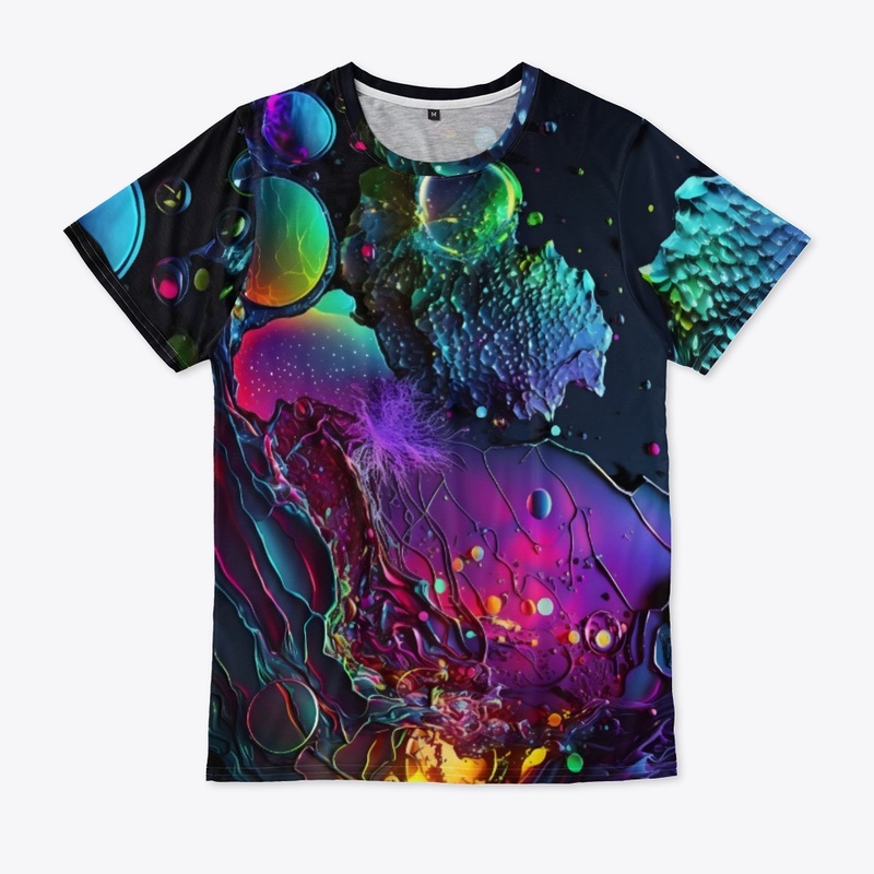 Abstract multicolored web drops glass