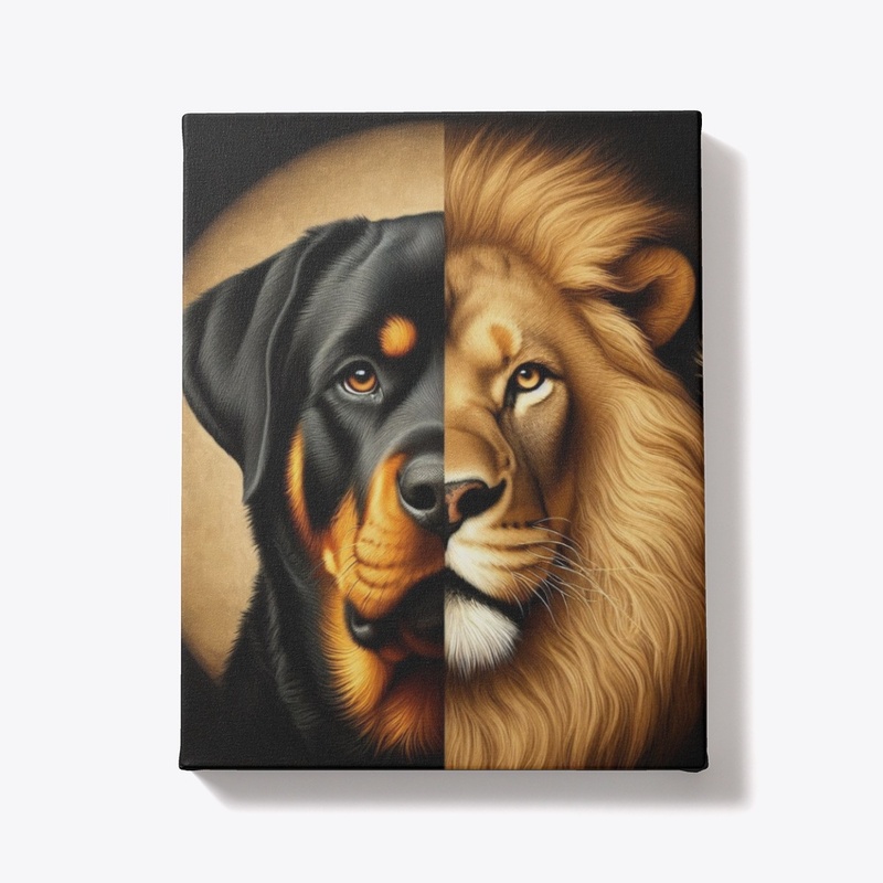 Rottweiler and Lion