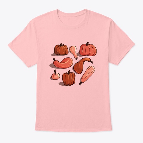 Autumn Pumpkins & Gourds Pale Pink áo T-Shirt Front