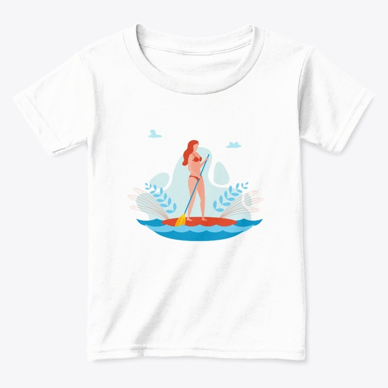 SUP paddle board woman illustration