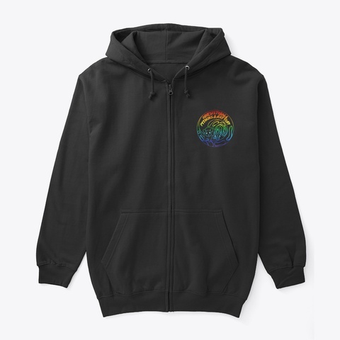 Zip Up Black T-Shirt Front