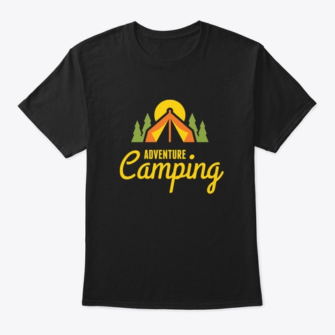 Adventure Camping Black T-Shirt Front