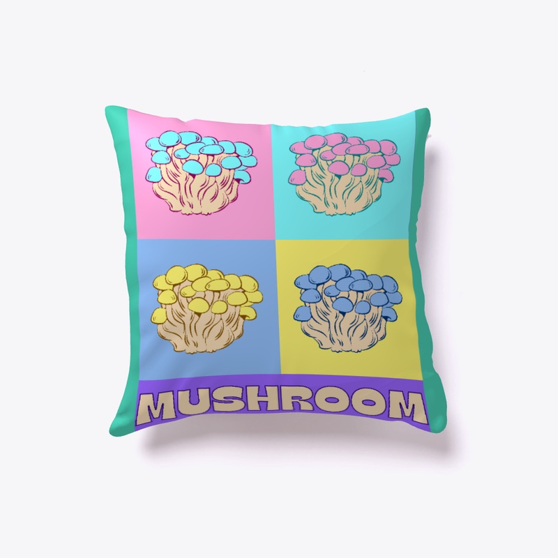 Cute baby pastel four mushroom collage