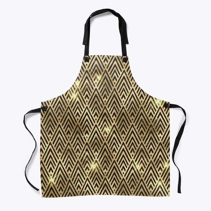 Black and Gold Abstract Print 