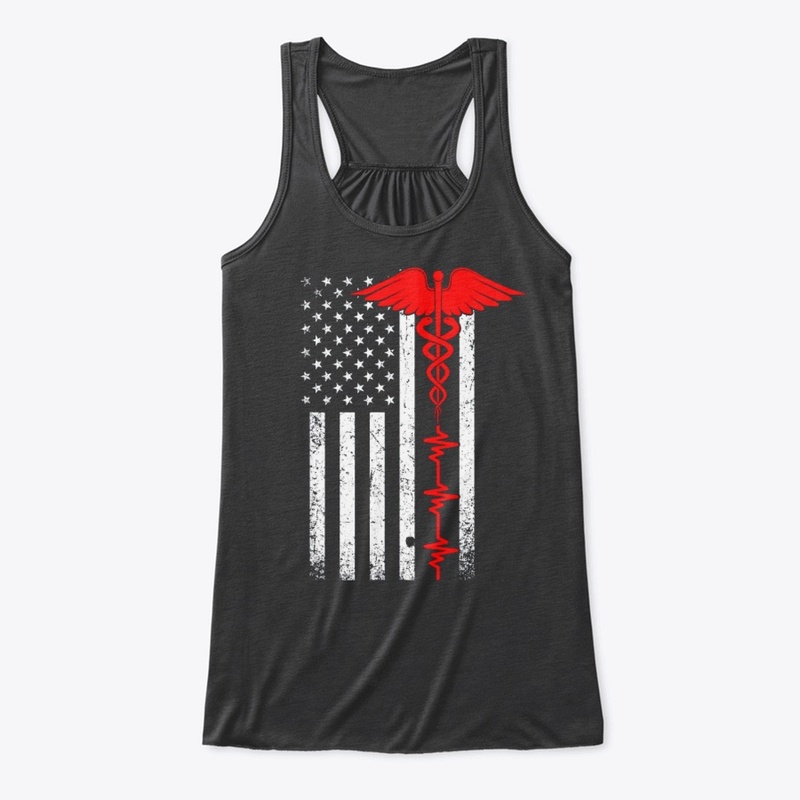 Thin Red Line USA Flag Nurse T-Shirt