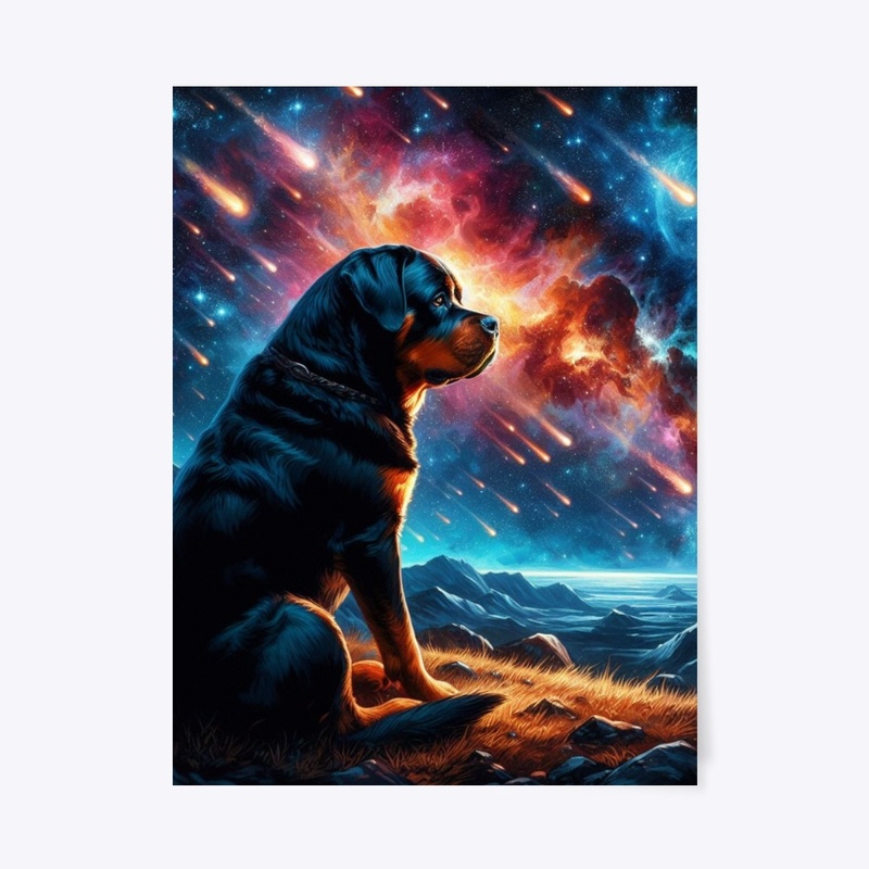 Rottweiler Watching The Sky