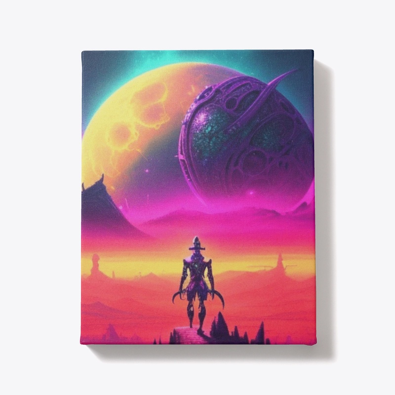 Psychadelic planet and alien